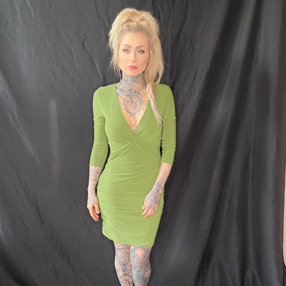 Green Twist Bodycon Dress